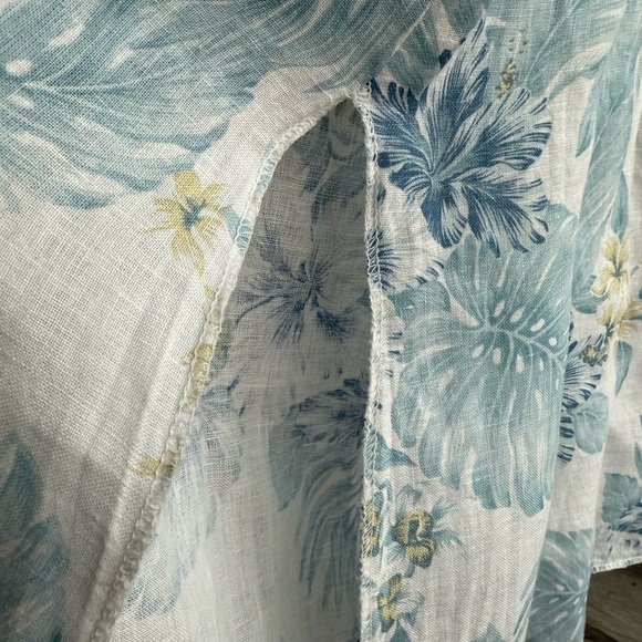 NWOT Lungo L’arno Linen Floral Blue Maxi Dress - Picture 5 of 7